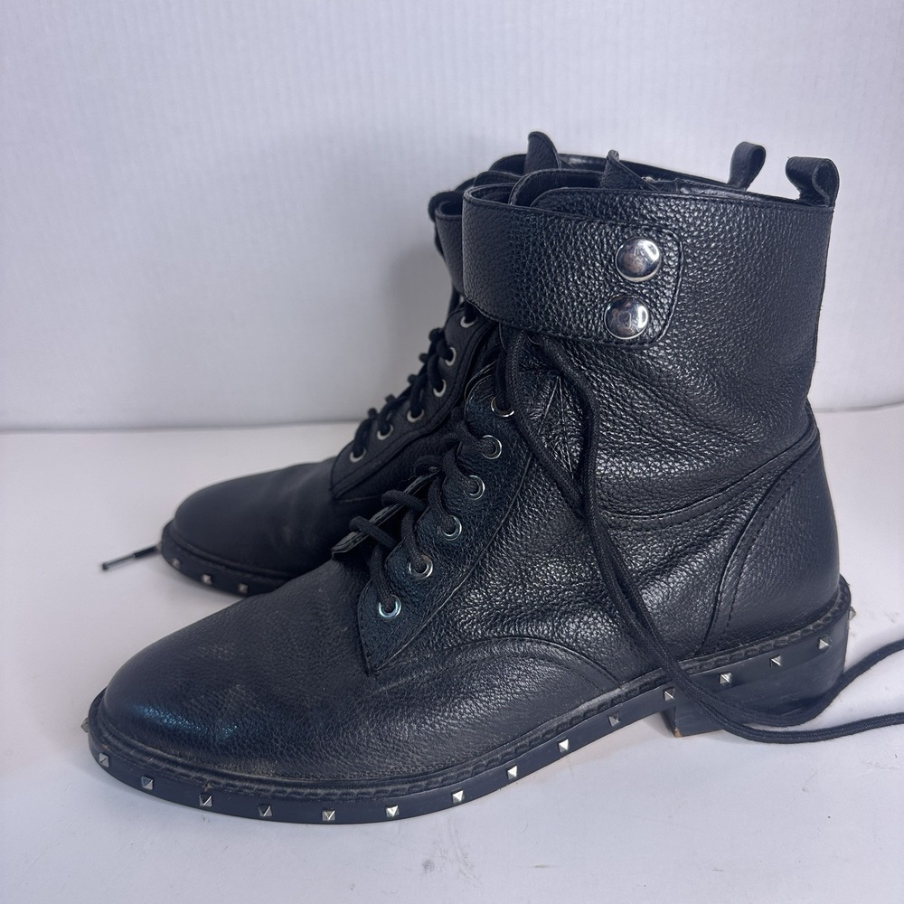 Vince‎ Camuto Studded Lace Up Combat Boots Women Size 8 1/2 Studded Gothic Style